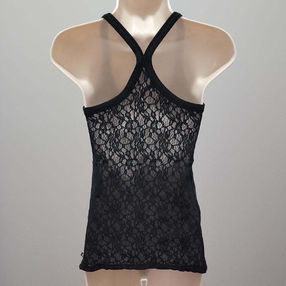 Victorias Secret Supermodel Essentials Y Lace Back Tank - Black Sz XS